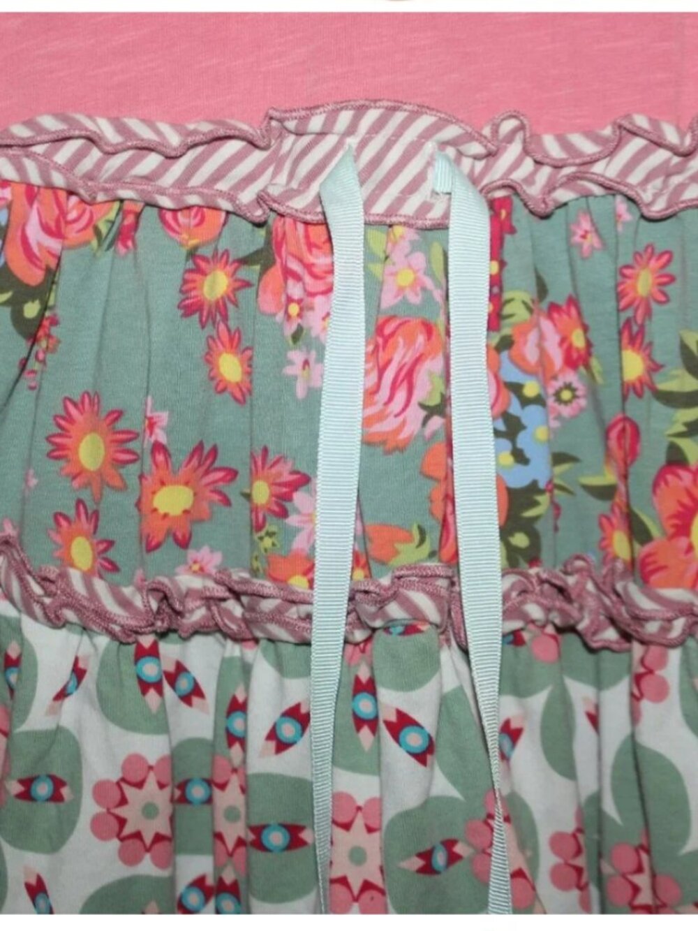 MATILDA JANE Dress Sz 4 Stretch Sundress Girls Patchwork Ruffles Buttons - Picture 5 of 8